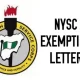 How to apply and print nysc exemption letter