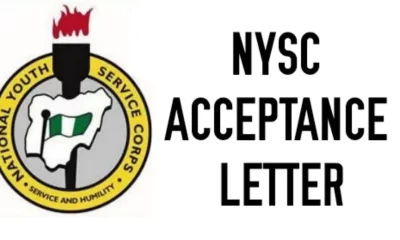 NYSC Acceptance Letter Sample